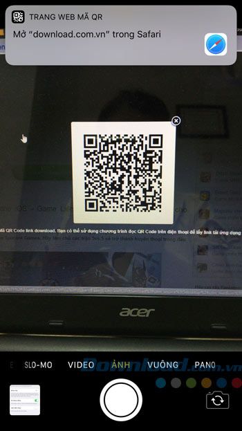 Quét mã QR trên iPhone