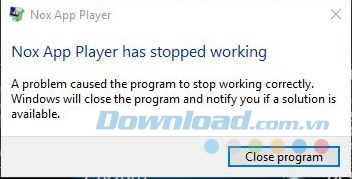 NoxPlayer bị tạm dừng