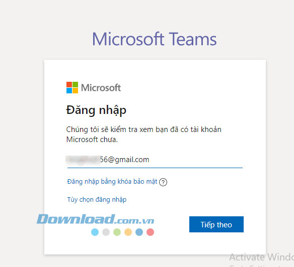 Nhập một địa chỉ email bất kỳ của bạn