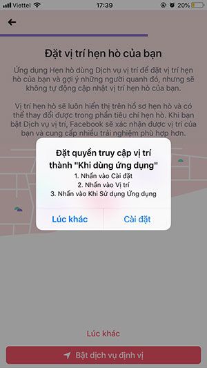 Cho phép truy cập vị trí