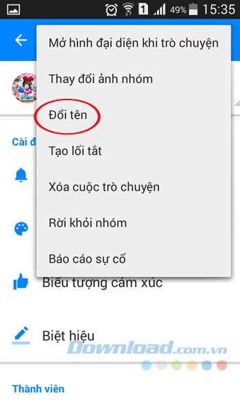 Thay đổi tên nhóm