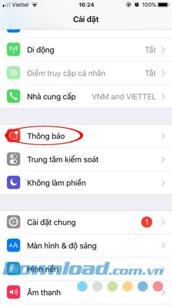 Tắt thông báo trên biểu tượng iPhone