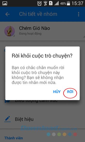 Xác Nhận Rời Nhóm