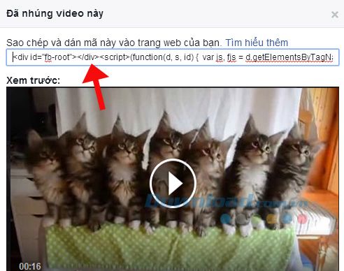 Hướng dẫn nhúng video từ Facebook vào trang web