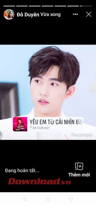 Ảnh đã được đăng lên story