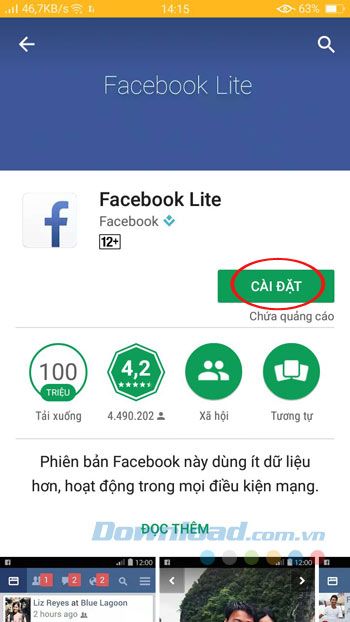 Hướng dẫn cài đặt Facebook Lite