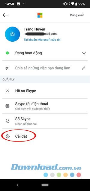 Tùy chỉnh giao diện Skype