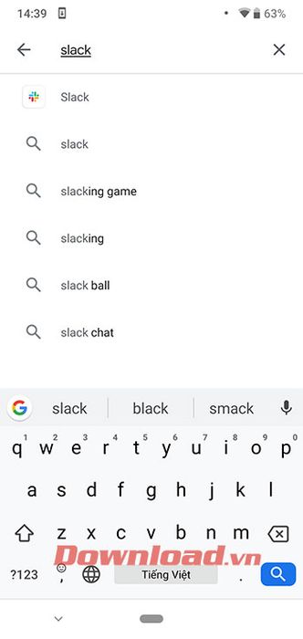 Tìm kiếm và tải ứng dụng Slack