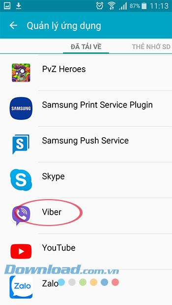 Chọn ứng dụng Viber