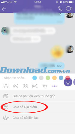 Vị trí trên Viber