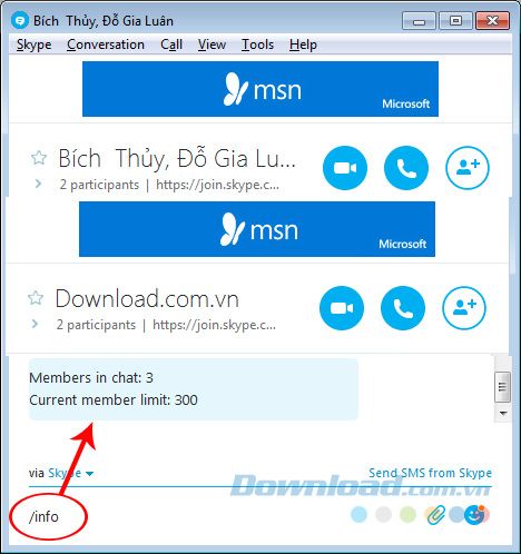 Cách nhập lệnh trên Skype