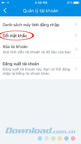 Thay đổi mật khẩu