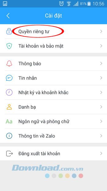 Thiết lập quyền riêng tư