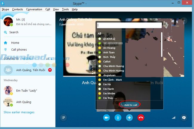 Hướng dẫn thực hiện cuộc gọi nhóm trong Skype