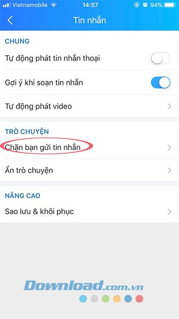 Chặn bạn bè trên Zalo