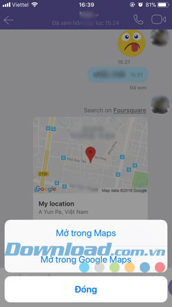 Vị trí trên Viber