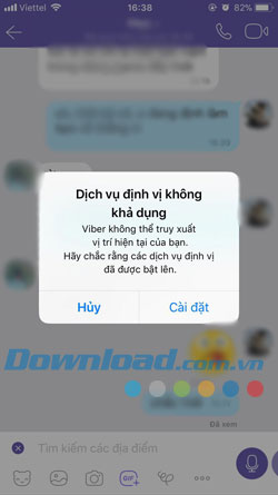 Vị trí trên Viber