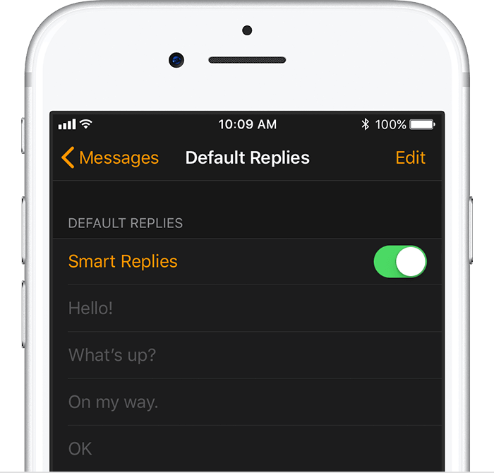 Tin nhắn mặc định trên Apple Watch 
