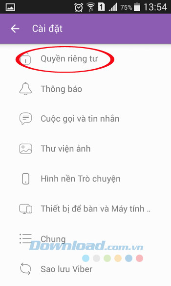 Thiết lập quyền riêng tư