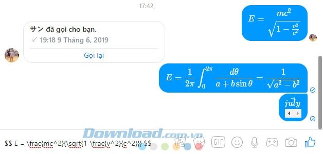 Hướng dẫn nhập công thức toán học trên Facebook Messenger