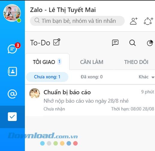 Cửa sổ Giao nhiệm vụ