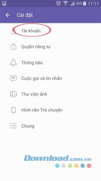 Thiết lập tài khoản Viber