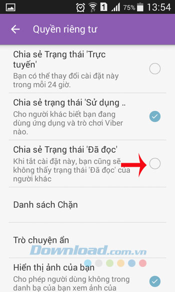 Giấu trạng thái đã đọc