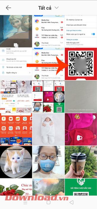 Chọn hình ảnh chứa mã QR