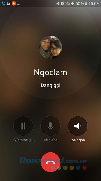 Giao diện cuộc gọi Zalo