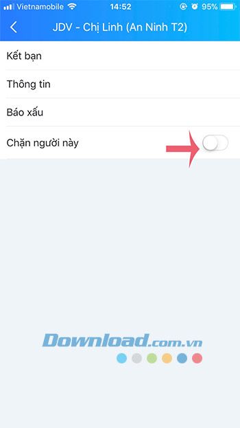 Chặn người lạ trên Zalo