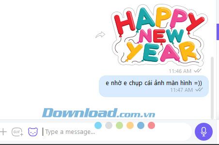 Giao diện Sticker chúc mừng năm mới