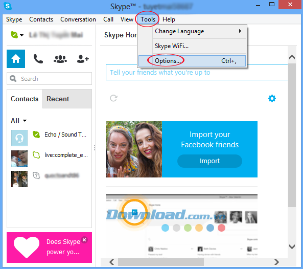 Hướng dẫn thay đổi âm thanh mặc định trên Skype