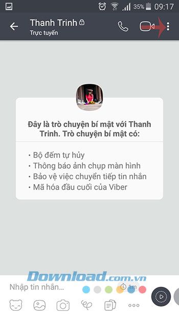 Menu của Viber