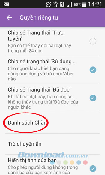 Danh sách chặn