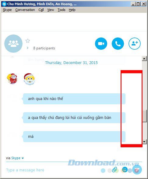 Khi đã tắt thời gian chat trên Skype