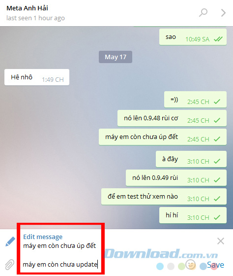 Sửa tin nhắn trên Telegram