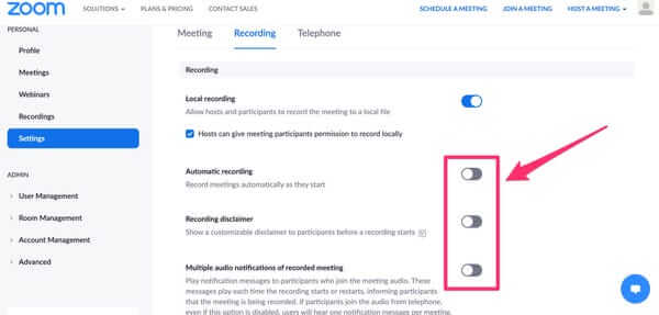 Cài đặt ghi âm trên Zoom