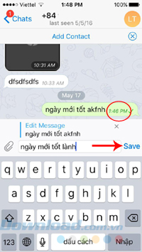 Cách chỉnh sửa nội dung tin nhắn đã gửi bằng Telegram