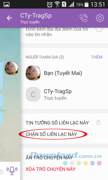 Chặn số liên lạc