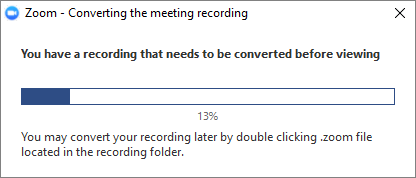 Zoom sẽ chuyển đổi bản ghi thành các tệp để bạn xem lại
