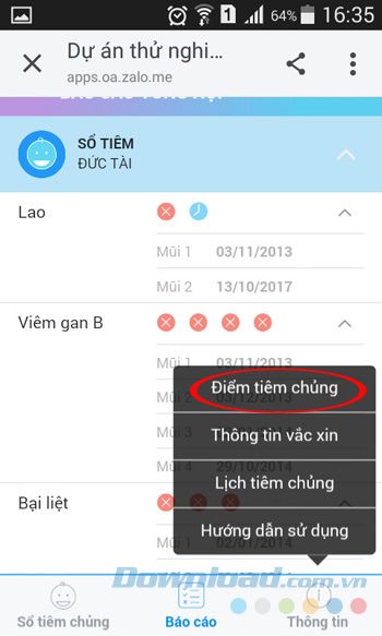 Địa điểm tiêm chủng