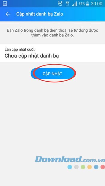 Cập nhật danh bạ