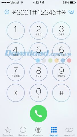 Chọn Phone, nhập chuỗi số, sau đó nhấn Gọi