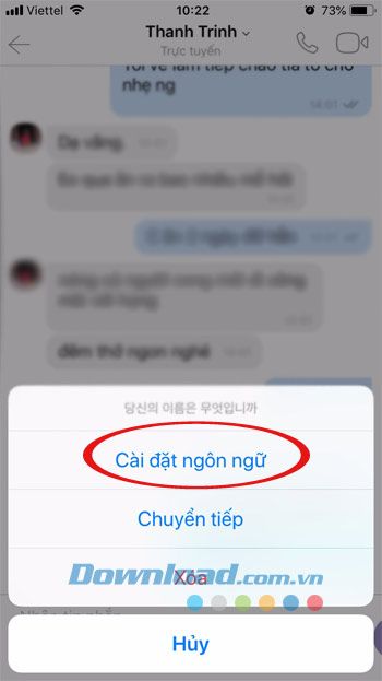 Cài đặt ngôn ngữ