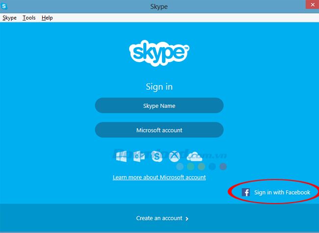 Cách đăng nhập Skype qua tài khoản Facebook