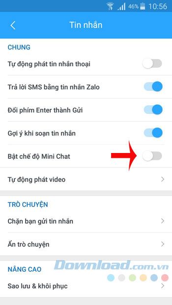 Chat nhỏ gọn