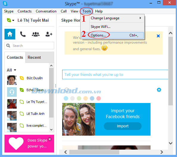 Cách khắc phục vấn đề không nhận được tin nhắn trong nhóm trò chuyện trên Skype