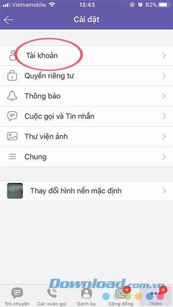 Thiết lập tài khoản trên Viber