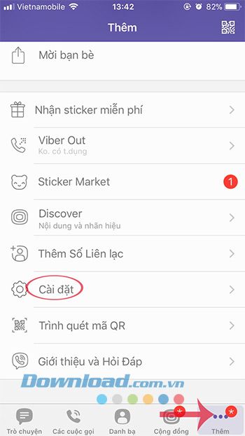 Thiết lập ứng dụng Viber