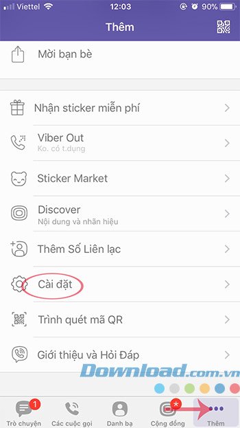 Cài đặt Viber